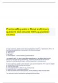  Practice ATI questions Renal and Urinary questions and answers 100% guaranteed success.