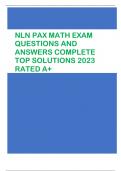 NLN PAX MATH EXAM  QUESTIONS AND  ANSWERS COMPLETE  TOP SOLUTIONS 2023  RATED A+