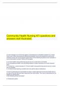  Community Health Nursing ATI questions and answers well illustrated.