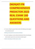 (NGN)ATI PN COMPREHENSIVE PREDICTOR 2023 REAL EXAM 180 QUESTIONS AND ANSWERS 