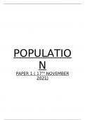 Geography Population Notes