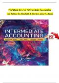 TEST BANK For Intermediate Accounting, 3rd Edition by Elizabeth A. Gordon| Verified Chapter's 1 - 22 | Complete