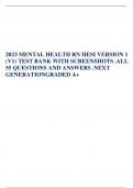 2023 MENTAL HEALTH RN HESI VERSION 1 (V1) TEST BANK WITH SCREENSHOTS .ALL 55 QUESTIONS AND ANSWERS .NEXT GENERATIONGRADED A+