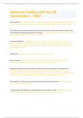 American Politics and the US Constitution - C963  Questions And Answers Already Graded A+