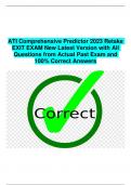 ATI Comprehensive Predictor 2023 Retake  EXIT EXAM New