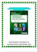 TEST BANK BONTRAGER'S TEXTBOOK OF RADIOGRAPHIC  POSITIONING ANDRELATED ANATOMY 9TH EDITIONLAMPIGNANO 2023/2024 VERIFIED ANSWERS