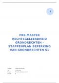 Rechtsgeleerdheid - Grondrechten stappenplan beperking van grondrechten  GW, EVRM, HV S1 (cijfer: 8,5)