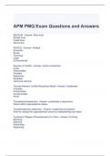 APM PMQ Exam Questions and Answers