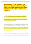 (BOOST YOUR GRADES  FOR 2024 EXAMS). Biochemistry - C624: Module 1: The  Case of the Boy Who Wanted to Fly/ 3.  Check Your Understanding: Inheritance.  Exam Review Questions and answers,  VERIFIED.