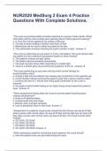 NUR2520 MedSurg 2 Exam 4 Practice Questions With Complete Solutions.