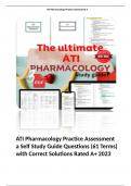 ATI Pharmacology Practice Assessment a Self Study Guide Questions (61 Terms) with Correct Solutions Rated A+ 2023