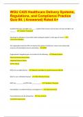 (BOOST YOUR GRADES  FOR 2024 EXAMS). WGU C425 Healthcare Delivery Systems,  Regulations, and Compliance Practice  Quiz #4. ( Answered) Rated A+