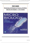 TEST BANK For Microbiology with Diseases by Taxonomy, 6th Edition (Bauman) All Chapters 1 - 26, Complete Newest Version