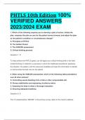 PHTLS 10th Edition 100%  VERIFIED ANSWERS 2023/2024 EXAM GUARANTEED PASS