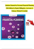 Solution Manual for Personal Financial Planning 15th Edition by Randy Billingsley, Lawrence J. Gitman, Michael D. Joehnk