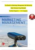 TEST BANK For Marshall and Johnston, Marketing Management 4th Edition, Verified Chapters 1 - 14 Complete Newest Version