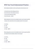 NYS Tow Truck Endorsement Practice Questions & Answers 2023(A+GRADED 100%VERIFIED)
