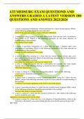 ATI MEDSURG EXAM QUESTIOND AND ANSWERS GRADED A LATEST VERSION 180 QUESTIONS AND ANSWES 2023/2024 