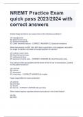 NREMT Practice Exam quick pass 2023/2024 with  correct answers