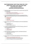 MULTIDIMENSIONAL CARE 3 FINAL EXAM 2023 -2024 /MDC3 FINAL EXAM LATEST 2023 REAL EXAM QUESTIONS AND CORRECT ANSWERS|AGRADE(RASMUSSEN