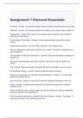Assignment 7 Diamond Essentials Exam Questions with correct Answers