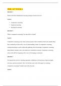 PHIL 347 WEEK 6  Question 1  What are the three fundamental reasoning strategies listed in the text?  Answer  •	Comparative reasoning •	Empirical reasoning •	Ideological reasoning  Question 2  What is comparative reasoning? On what skill is it based?  Ans