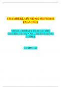 UPDATED CHAMBERLAIN NR 602 MIDTERM  EXAM 2021 NR 602 -PRIMARY CARE OF THE  CHILDBEARING AND CHILDREARING  FAMILY GRADEDA+