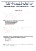 NR302 Final Comprehensive Exam Questions and Answers / NR 302 Final Exam Latest 2023-2024 Chamberlain College of Nursing |100% Correct Q & A