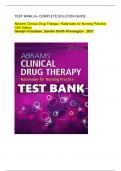 TEST BANK |A+ COMPLETE SOLUTION GUIDE Abrams' Clinical Drug Therapy: Rationales for Nursing Practice 12th Edition Geralyn Frandsen, Sandra Smith Pennington · 2021
