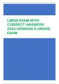 LMSW Exam With Correct Answers 2023 Version