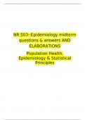 NR 503 Epidemiology Midterm Questions & Answers 