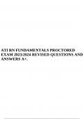 ATI RN FUNDAMENTALS PROCTORED EXAM 2023/2024 REVISED QUESTIONS AND ANSWERS A+.