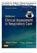 Test Bank For Wilkins' Clinical Assessment in Respiratory Care, 7th Edition by Al Heuer.