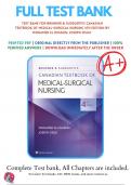 Test bank for Brunner and Suddarths Canadian Textbook of Medical-Surgical Nursing 4th Edition by Mohamed El Hussein, Joseph Osuji | 9781975108038 | 2019/2020 | Chapter 1-74 | Complete Questions and Answers A+