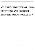 ATI GREEN LIGHT EXAM 1 / 110+ QUESTIONS AND CORRECT ANSWERS 2023/2024 / GRADED A+ .