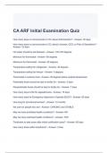 CA ARF Initial Examination Quiz with complete solutions