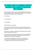 ATI  NURSE LOGIC 2.0 NURSING CONCEPTS (ADVANCE TEST) COMPLETE QUESTIONS AND ANSWERS