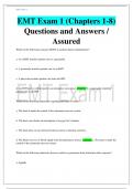 EMT Exam 1 (Chapters 1-8) Questions and Answers / Assured
