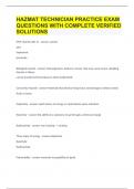 HAZMAT TECHNICIAN PRACTICE EXAM QUESTIONS WITH COMPLETE VERIFIED SOLUTIONA