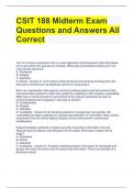 Bundle For CSIT 101 Exam Questions with All Correct Answers