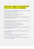 ADDITIONAL NERC TEST QUESTIONS WITH 100% CORRECT ANSWERS.