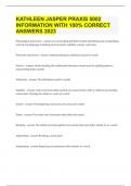 KATHLEEN JASPER PRAXIS 5002 INFORMATION WITH 100% CORRECT ANSWERS 2023