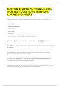 SECTION 4 CRITICAL THINKING D265 WGU TEST QUESTIONS WITH 100% CORRECT ANSWERS