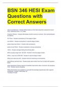 BSN 346 HESI Exam Questions with Correct Answers 