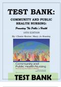 COMMUNITY AND PUBLIC HEALTH NURSING PROMOTING THE PUBLIC’S HEALTH, 10TH EDITION By Cherie Rector, Mary Jo Stanley TEST BANK ISBN-978-1975123048 Subject- Medical, Nursing Latest Verified Review 2023 Practice Questions and Answers for Exam Preparation, 100%