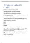  Nursing interventions in oncology