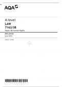 AQA A level LAW Paper 3B 7162/3B Mark scheme June 2023-Human Rights