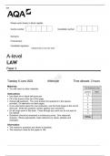 AQA A level LAW Paper 2 June 2023 question paper 