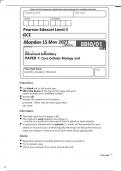 Pearson Edexcel Biology B 8BI0/01 Question Paper and Mark Scheme June2023.