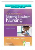 TEST BANK Davis Advantage for Maternal-Newborn Nursing Critical Components of Nursing Care 4th Edition Connie Durham, Roberta Chapman, Linda Miller